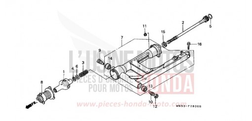 SWINGARM/PROPELLER SHAFT GL1500L de 1990